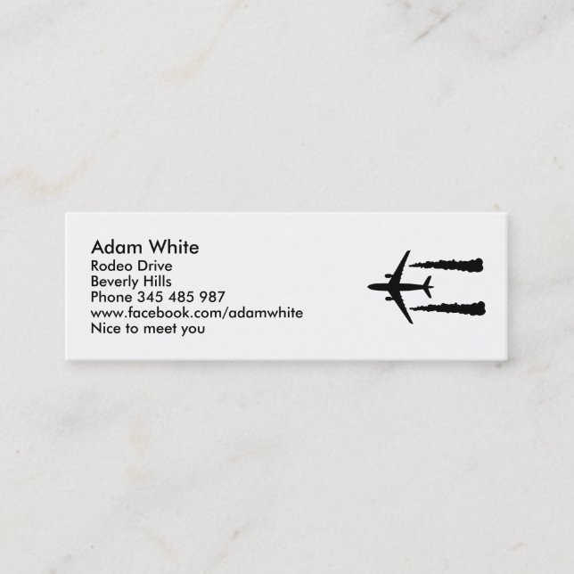 Airplane Mini Business Card (Front)