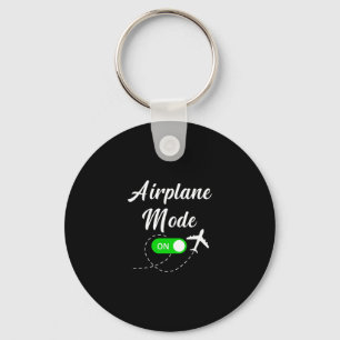 Airplane Mode Funny Travel Pilot Plane Vacation Keychain