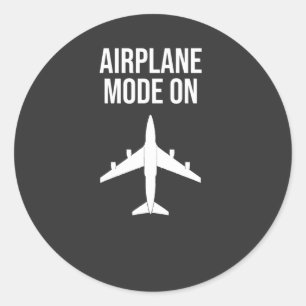 Airplane mode on classic round sticker