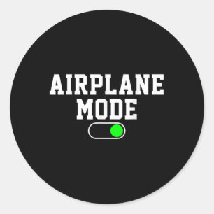 Airplane Mode On Vacation Summer  Classic Round Sticker