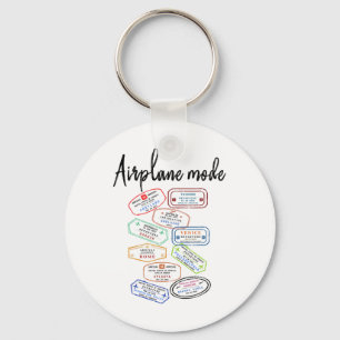 Airplane Mode Vacation Pport Stamp Travel Travelin Keychain