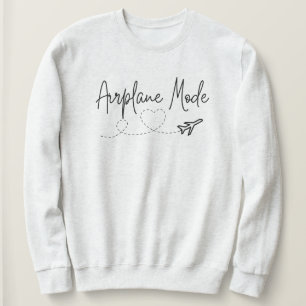 Airplane Mode with Heart in Black Sweatshirt