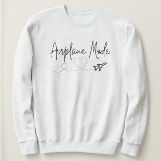 Airplane Mode with Heart in Black Sweatshirt
