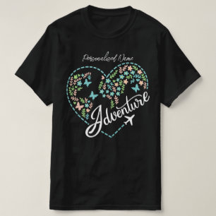 Airplane Mode Women Love Heart Graphic Adventure  T-Shirt