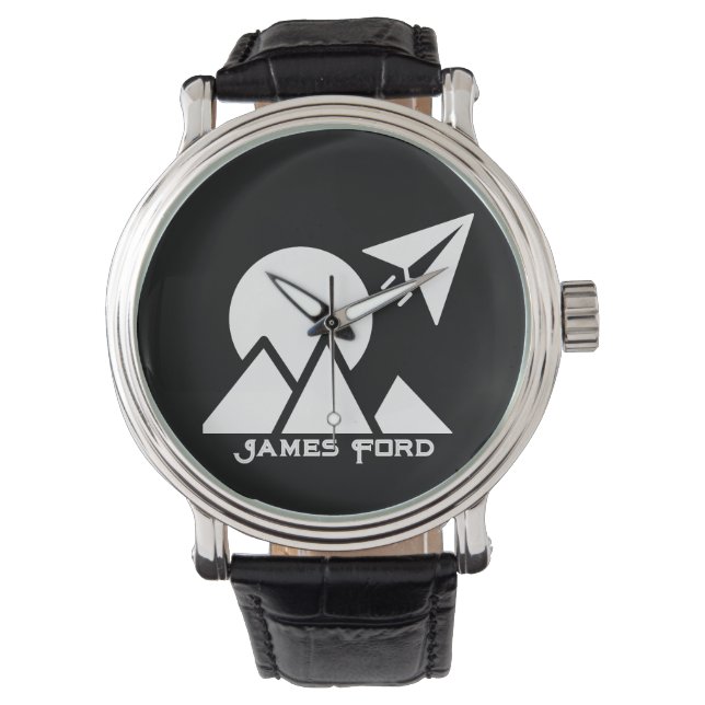 Airplane,Mountains & Sunset,Minimalist Personalize Watch (Front)