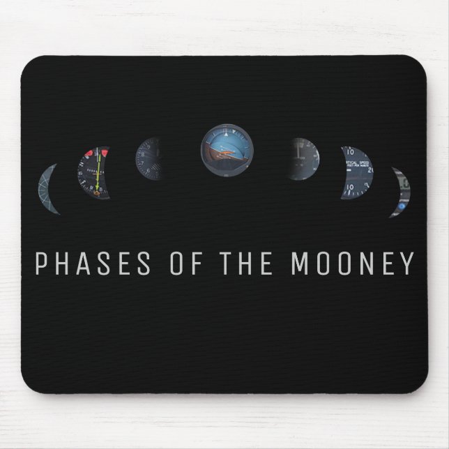Airplane mouse pad, phases of mooney instruments pad (Front)