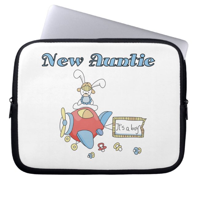 Airplane New Aunt of Boy T-shirts and Gifts Laptop Sleeve (Front)
