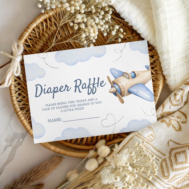 Airplane Oh Boy Shower Diaper Raffle Ticket Enclosure Card (Creator Uploaded)