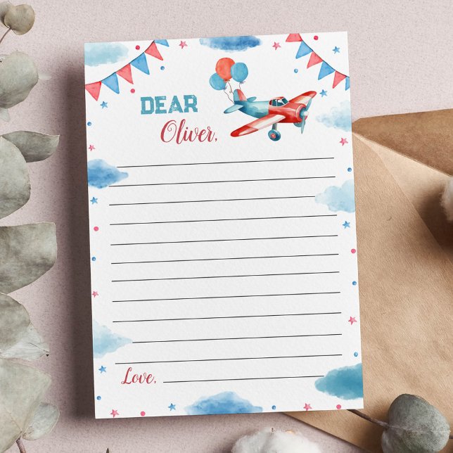 Airplane Oh My Time Flies Time Capsule Note Card (Creator Uploaded)