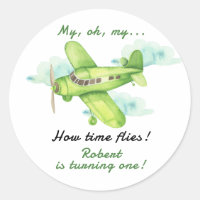 Airplane Oh My Time Flies Travel First Birthday