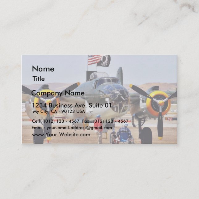Airplane On Airshow Business Card (Front)