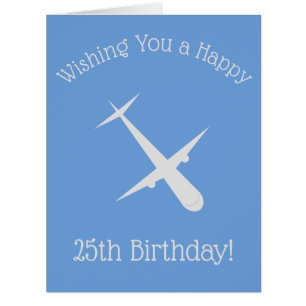 Airplane on Blue Personalized Birthday Card
