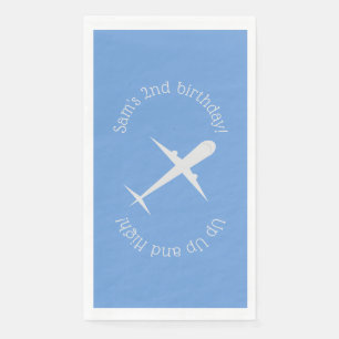 Airplane on Blue Personalized Napkin