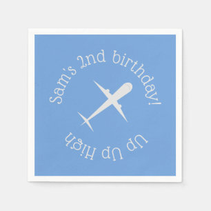 Airplane on Blue Personalized Napkin