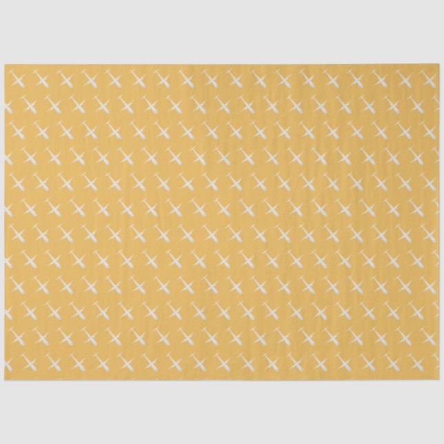 Airplane on Butterscotch Tissue Paper (Front)