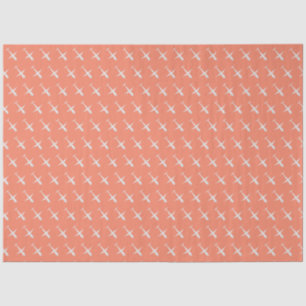 Airplane on Coral Pink Tissue Paper