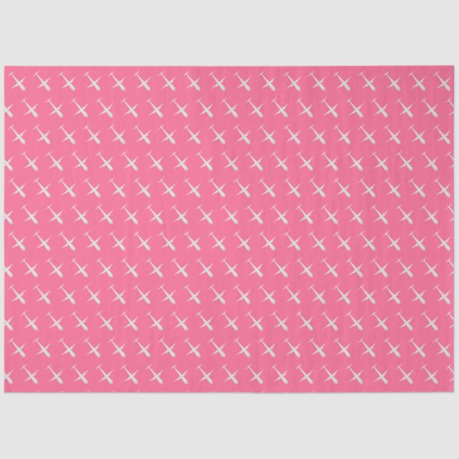 Airplane on Rosy Pink Tissue Paper (Front)