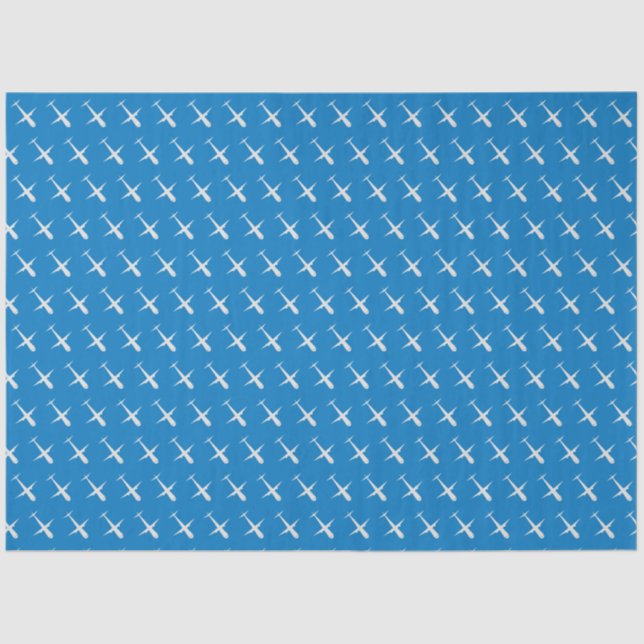 Airplane on Water Blue Tissue Paper (Front)