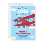Airplane ONE Year Flown Boy 1st Birthday