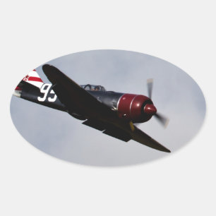 Airplane Oval Sticker