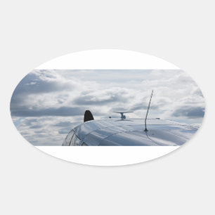 Airplane Oval Sticker