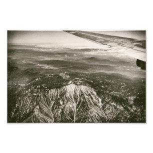 Airplane Over Snowy Mountains Aerial Shot Photo Print