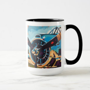 Airplane Painting - Gift for Aviation Enthusiasts Mug