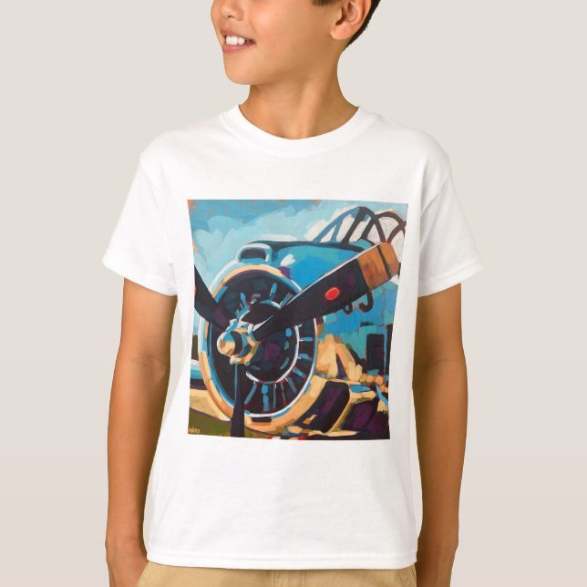 Airplane Painting - Gift for Aviation Enthusiasts T-Shirt (Front)