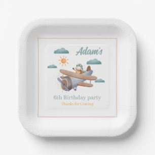 Airplane Paper Plate 6th Birthday party 