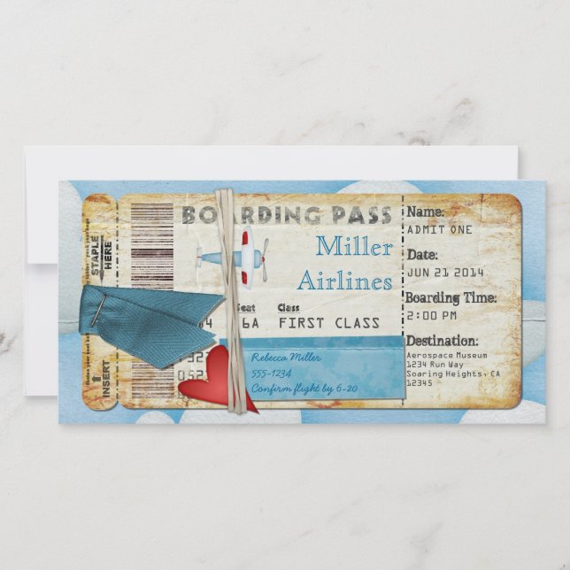 Airplane Party Boarding Pass (Front)