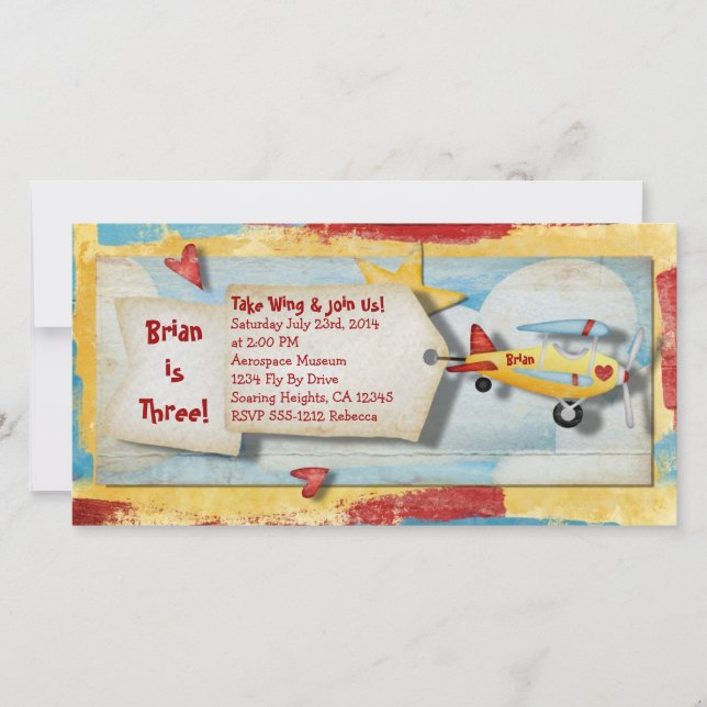 Airplane Party Invitation (Front)