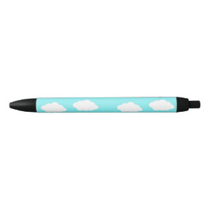 Airplane pattern on blue black ink pen
