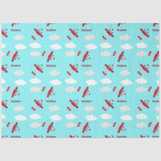 Airplane pattern on blue tissue paper