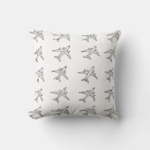 Airplane Pattern Throw Pillows