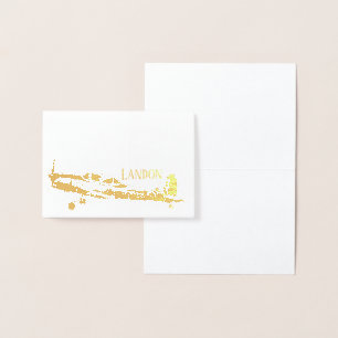 Airplane Personalized Gold Foil Stationery Foil Card