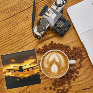 Airplane Photo, Cool Fun Aviation Glass Coaster