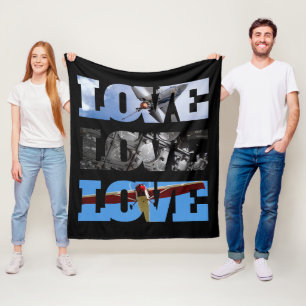 Airplane Photo, Love Word, Simple Aviation Fleece Blanket