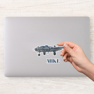 Airplane Photo Sticker with Custom Name Sticker