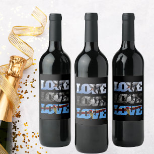 Airplane Photos in LOVE frame, Aviation Birthday W Wine Label