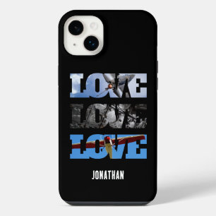 Airplane Photos in LOVE frame, Aviation Custom iPhone 14 Plus Case