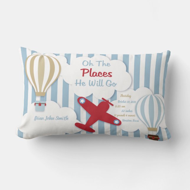 Airplane Pillow Baby Keepsake (Front)