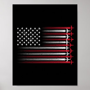 Airplane Pilot Art For Men Women Aviation 4th Of J Poster