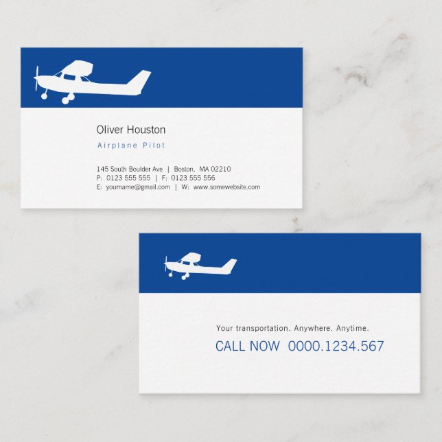 Airplane Pilot | Aviation Business Card (Front/Back)
