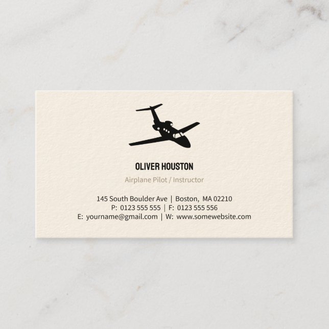 Airplane Pilot | Aviation Business Card (Front)