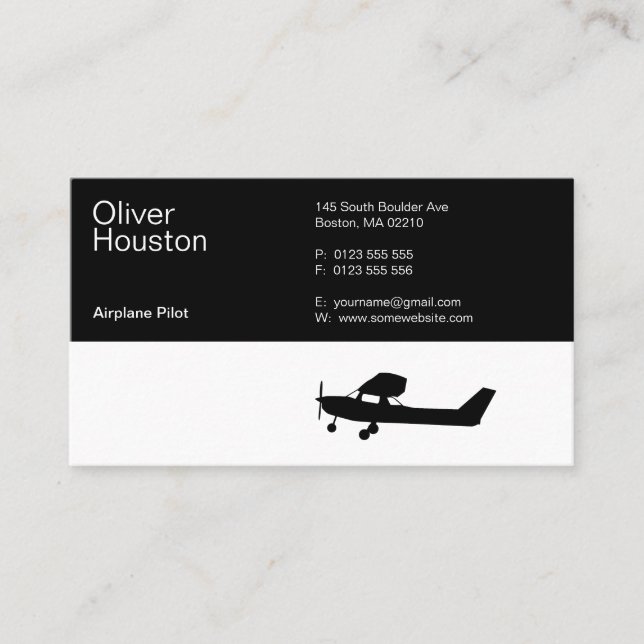 Airplane Pilot | Aviation Business Card (Front)