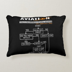 Airplane Pilot Aviation Trouble Shooting Guide Accent Pillow