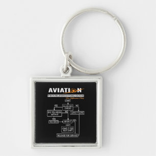 Airplane Pilot Aviation Trouble Shooting Guide Keychain