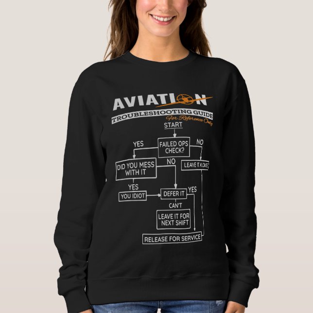 Airplane Pilot Aviation Trouble Shooting Guide Sweatshirt (Front)