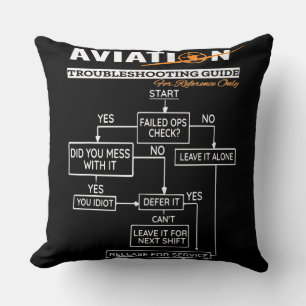 Airplane Pilot Aviation Trouble Shooting Guide Throw Pillow