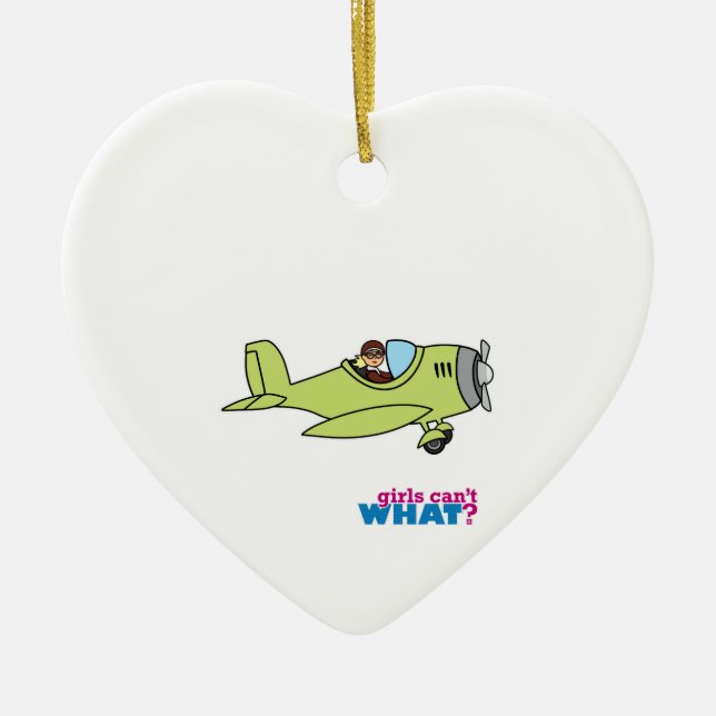 Airplane Pilot Ceramic Ornament (Front)